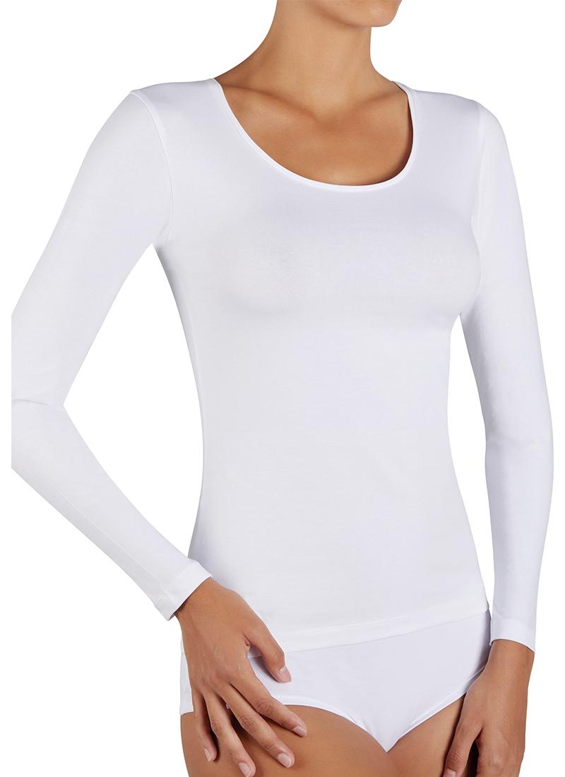 camiseta mujer algodon manga-larga. Tejido adaptable