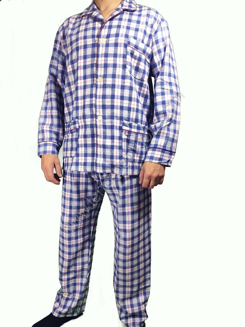 En la madrugada innovación Gaseoso pijama hombre franela abierto. Manga larga botones