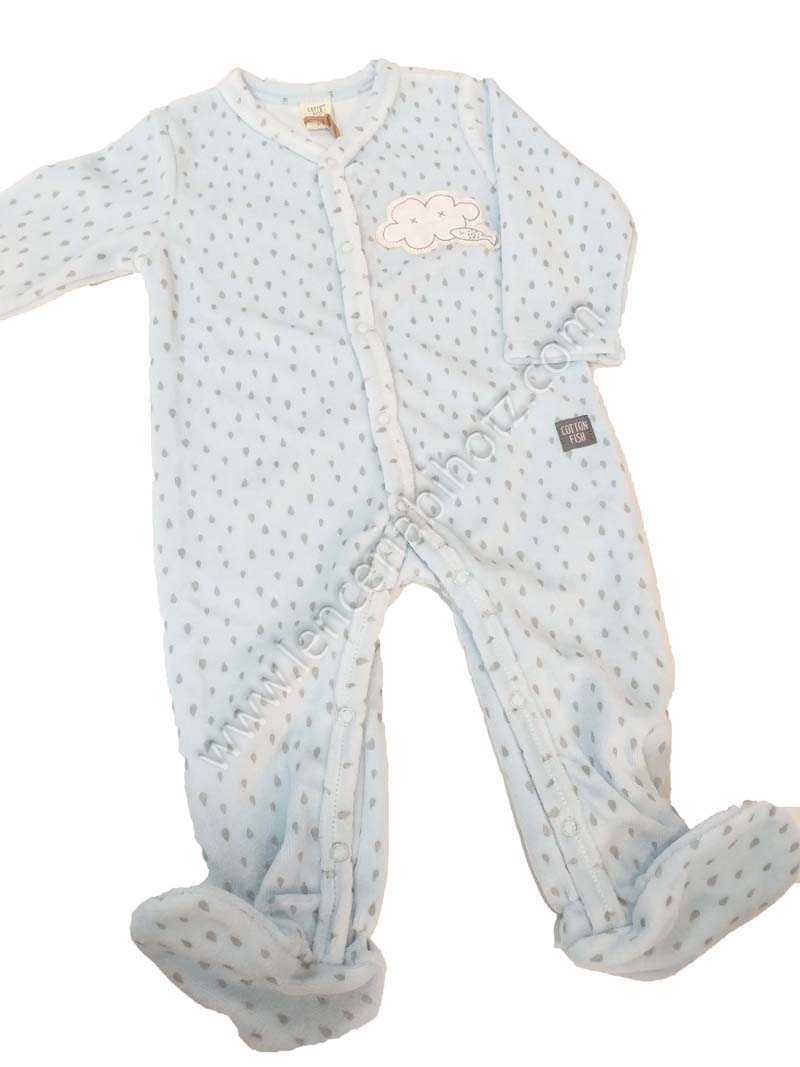 Pijama bebé TERCIOPELO (abertura delantera) - Lencería Bihotz