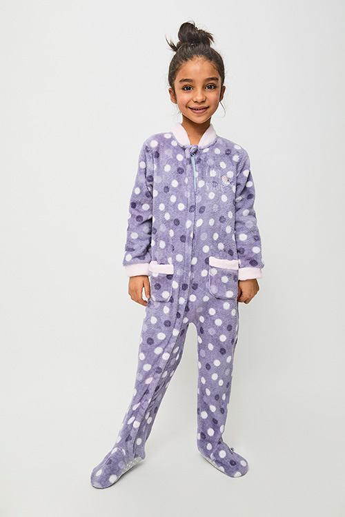 experimental Rosa Lleno pijama manta niña bolsillos-lunares. Bolsillos laterales