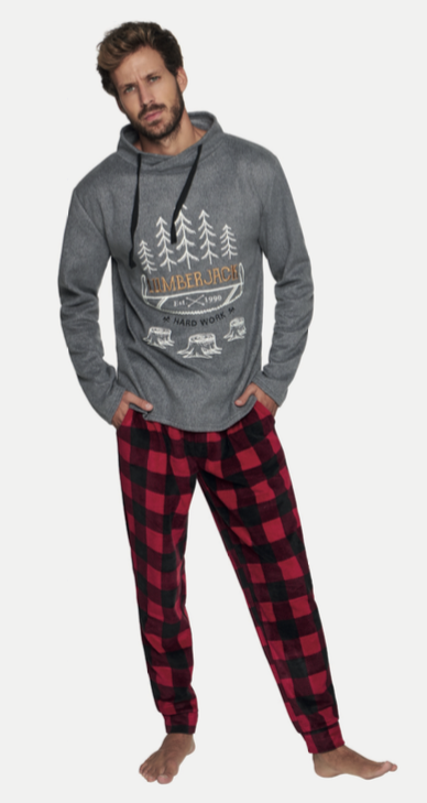 pijama-hombre micropolar pantalon cuadros. Extra suave
